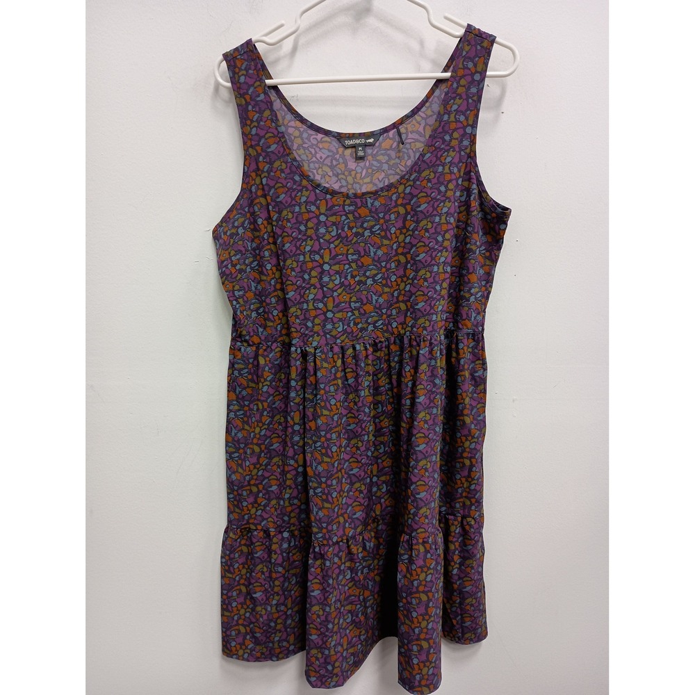 Toad&Co Sunkissed Sunsana Dress Womens Medium Purple Floral Sleeveless Mini